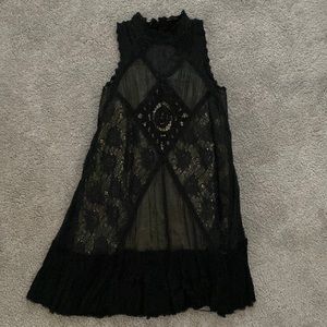 Free People Sleeveless High Neck Mini Dress